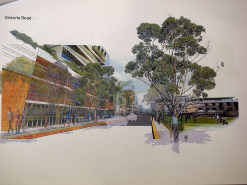 The planning diagrams for the  Victoria Road frontage of the Victoria Road precinct as part of the development proposal.  Again, nothing like the 14-storeys currently proposed.